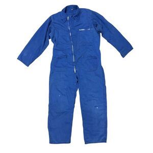 Vintage Workwear Coveralls Jumpsuit Mechanic Blue Zip Front Pockets Size 52
